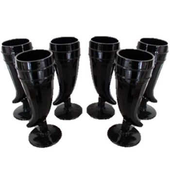 powder horn vase black onyx glass vessel rental