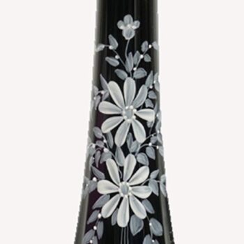 swung bud vase tall black glass 1960s vintage piece flowers vessel rental