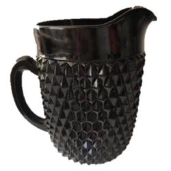 pitcher black onyx diamond point glass vessel handle flowers rental