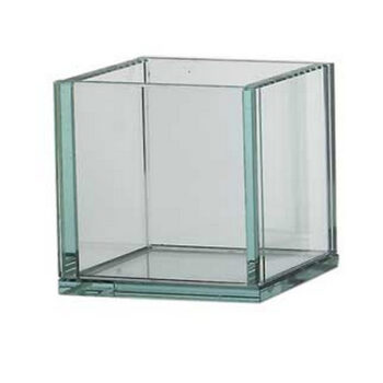 plate glass planter thick clear vessel cube rental