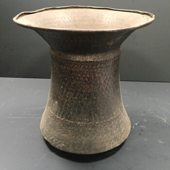 rice pot copper metal vessel flowers rental