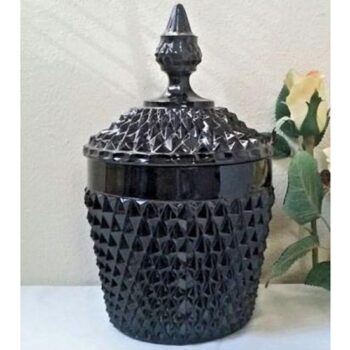 ice bucket ebony glass pointed diamond texture vessel rental