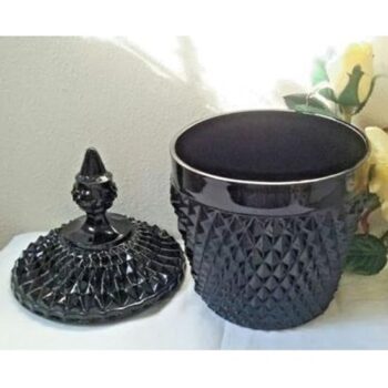 ice bucket ebony glass pointed diamond texture vessel rental