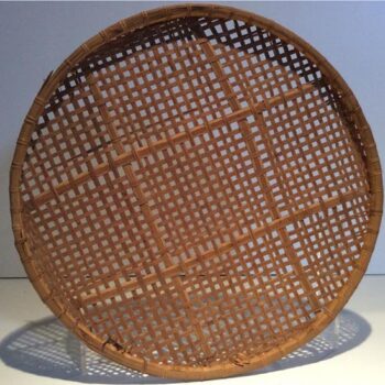 tobacco drying tray circle round wood home decor rental