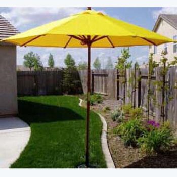 patio umbrella yellow brown pole outdoor decor rental