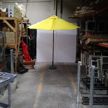 patio umbrella yellow brown pole outdoor decor rental