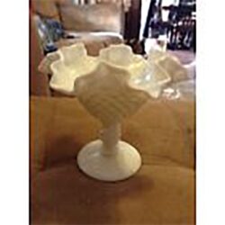 footed bowl hobnail ruffled scalloped glass vessel rental