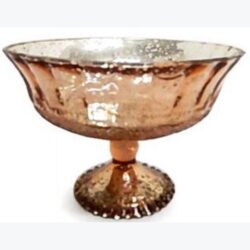 footed bowl mercury copper glass clear vessel flowers rental