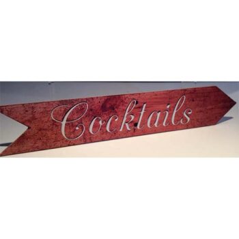 arrow red sign artwork decor rental