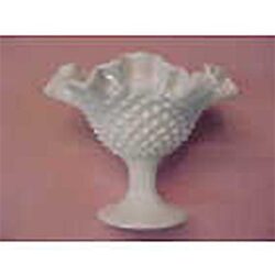 footed bowl hobnail dimpled ruffled glass vessel rental