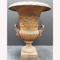 roman urn cast iron faded rustic vessel metal rental