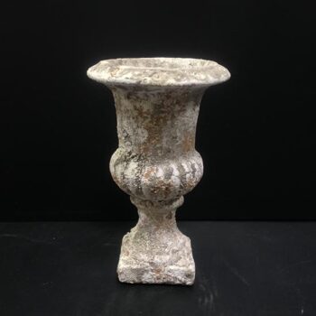 footed urn grey brown matte ceramic vessel rentals