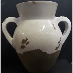 olive jar original white grey ceramic vessel flowers rental