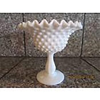 footed bowl hobnail ruffled scalloped glass vessel rental