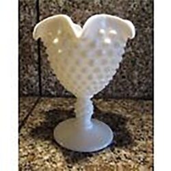 footed bowl hobnail dimpled ruffled glass vessel rental