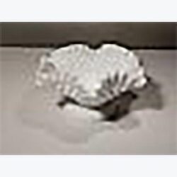 footed bowl white matte ruffled ornate edges glass vessel rental