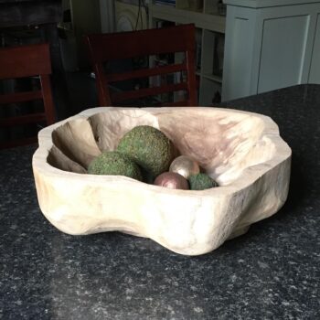 wood dug out bowl vessel natural rental