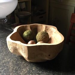 wood dug out bowl vessel natural rental