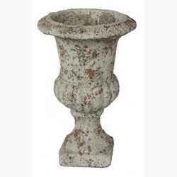 footed urn grey brown matte ceramic vessel rentals