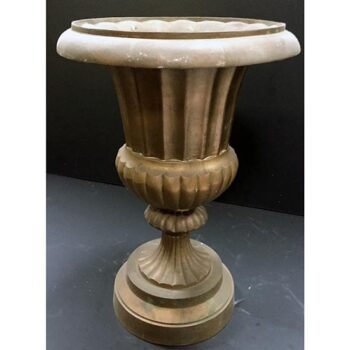 brass urn pot vessel metal brass flowers rental