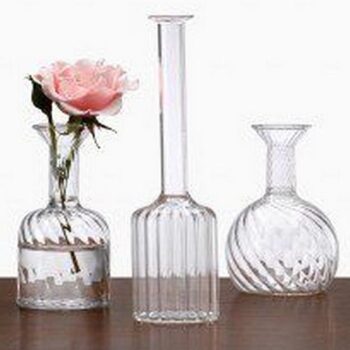 optical bud glass vase clear vessel flowers rental