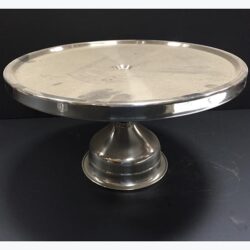 cake plate silver metal footed housewares decor rental