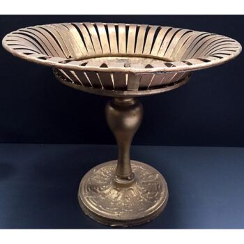 cast iron brass metal vessel fruit bowl flowers rental