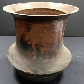 rice pot copper metal vessel flowers rental