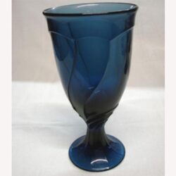 footed vase blue glass clear vessel rental