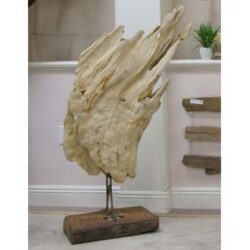 driftwood light brown wood natural sculpture statue decor rental
