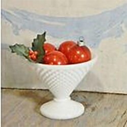 footed bowl egg bowl hobnail white matte glass vessel rental