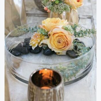 heritage bowl clear glass candle flower vessel rental