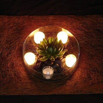 heritage bowl clear glass candle flower vessel rental