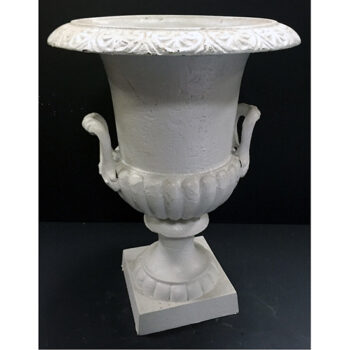 iron urn metal cast vessel handles flowers rental