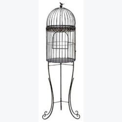 bird cage grey iron home decor rental
