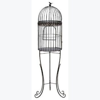 bird cage grey iron home decor rental