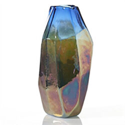 mogul vase blue gold iridescent vessel flowers rental