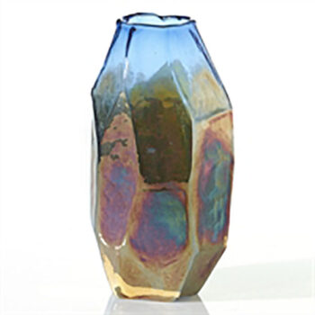 mogul vase blue gold iridescent vessel flowers rental