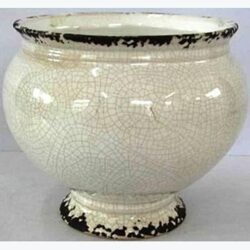crackle bowl ceramic pot vessel flowers rental