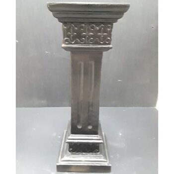 plastic pedestal grey brown iron riser decor rental