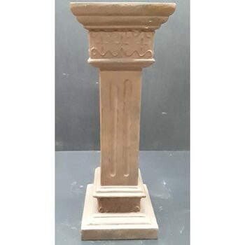 plastic pedestal grey brown iron riser decor rental