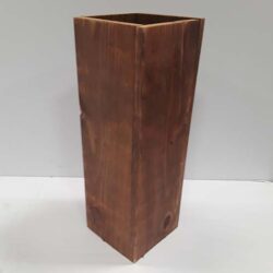 wood pedestal brown riser decor rental