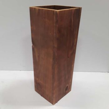 wood pedestal brown riser decor rental