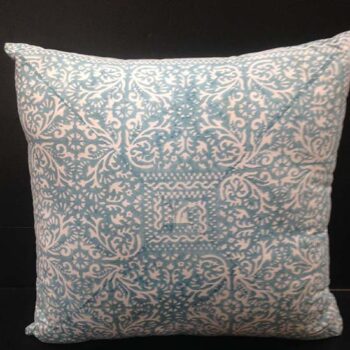 throw blue batik pillow decor rental