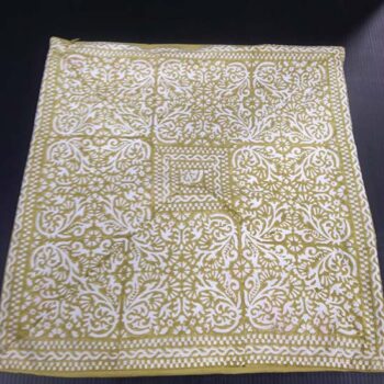 throw green white batik pillow decor rental