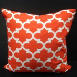 throw orange white design pillow decor rental