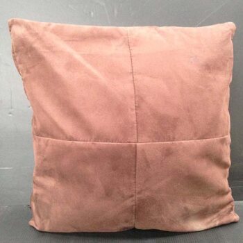 throw suede tan seamed pillow decor rental