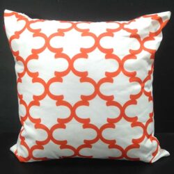 throw moorish design orange white pillow decor rental