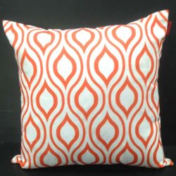 throw orange diamond pillow decor rental