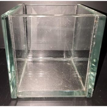 plate glass planter thick clear vessel cube rental